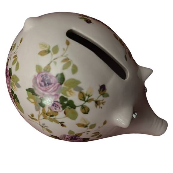 Hostess Pick 🔥 Small Vintage Hand Painted Floral Piggy Bank - Picture 2 of 7